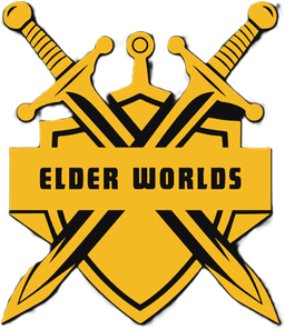 Elder Worlds Studio crest: crossed swords over a shield